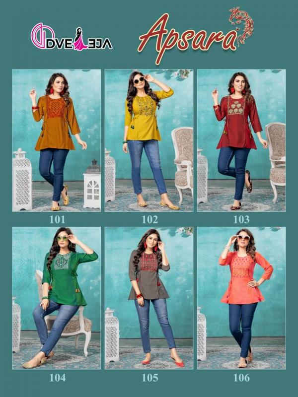 Dveeja Apsara 1 Rayon Fancy Wear Ladies Top Collection